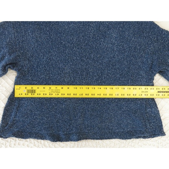 Pure J Jill Blue Marled Knit Boxy Swing Sweater XS Short Sleeve Pockets RN97641 - Picture 6 of 7